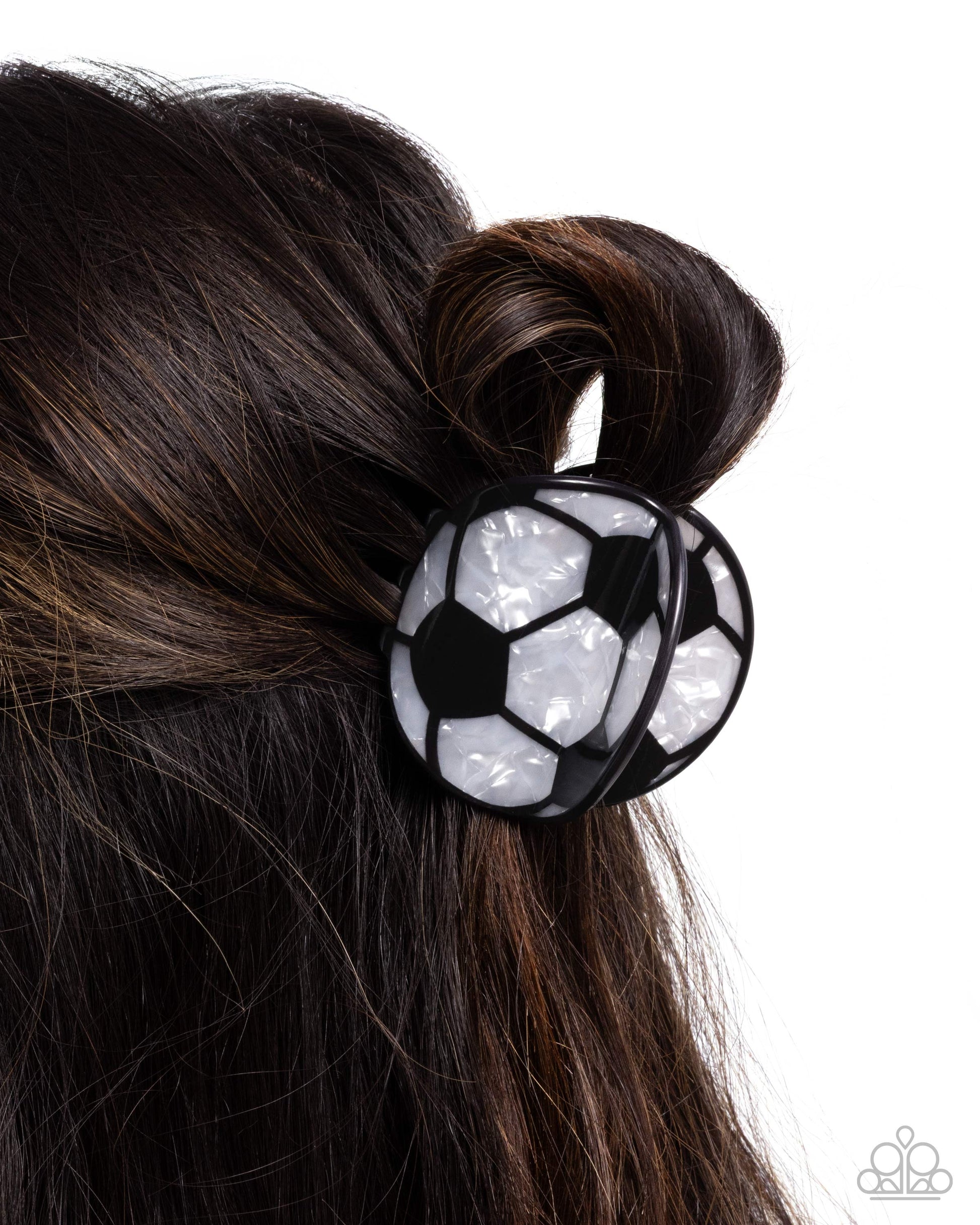 Soccer Shimmer - Black - Paparazzi Hair Accessories Image