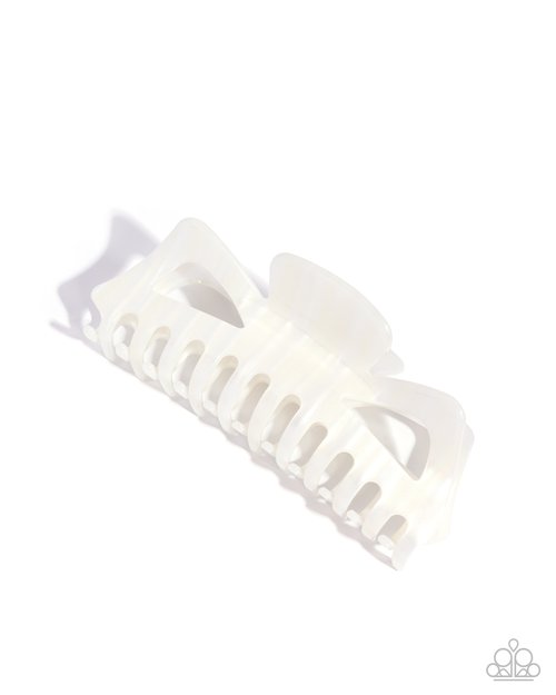 Striped State of Mind - White - Paparazzi Hair Accessories Image