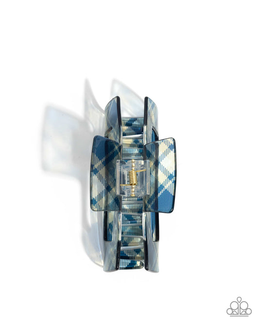 Prized Plaid - Blue - Paparazzi Hair Accessories Image