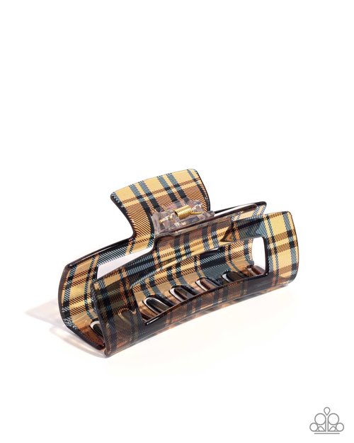 Prized Plaid - Brown - Paparazzi Hair Accessories Image
