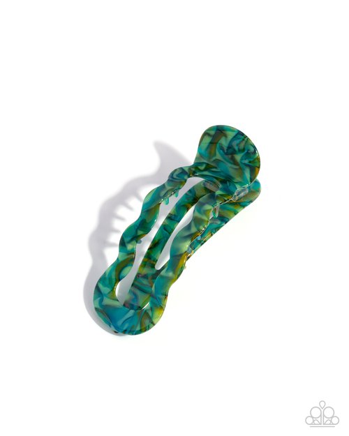 Jovial Jellyfish - Green - Paparazzi Hair Accessories Image