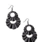 Crimped Consistency - Black - Paparazzi Earring Image