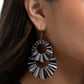 Crimped Consistency - Black - Paparazzi Earring Image