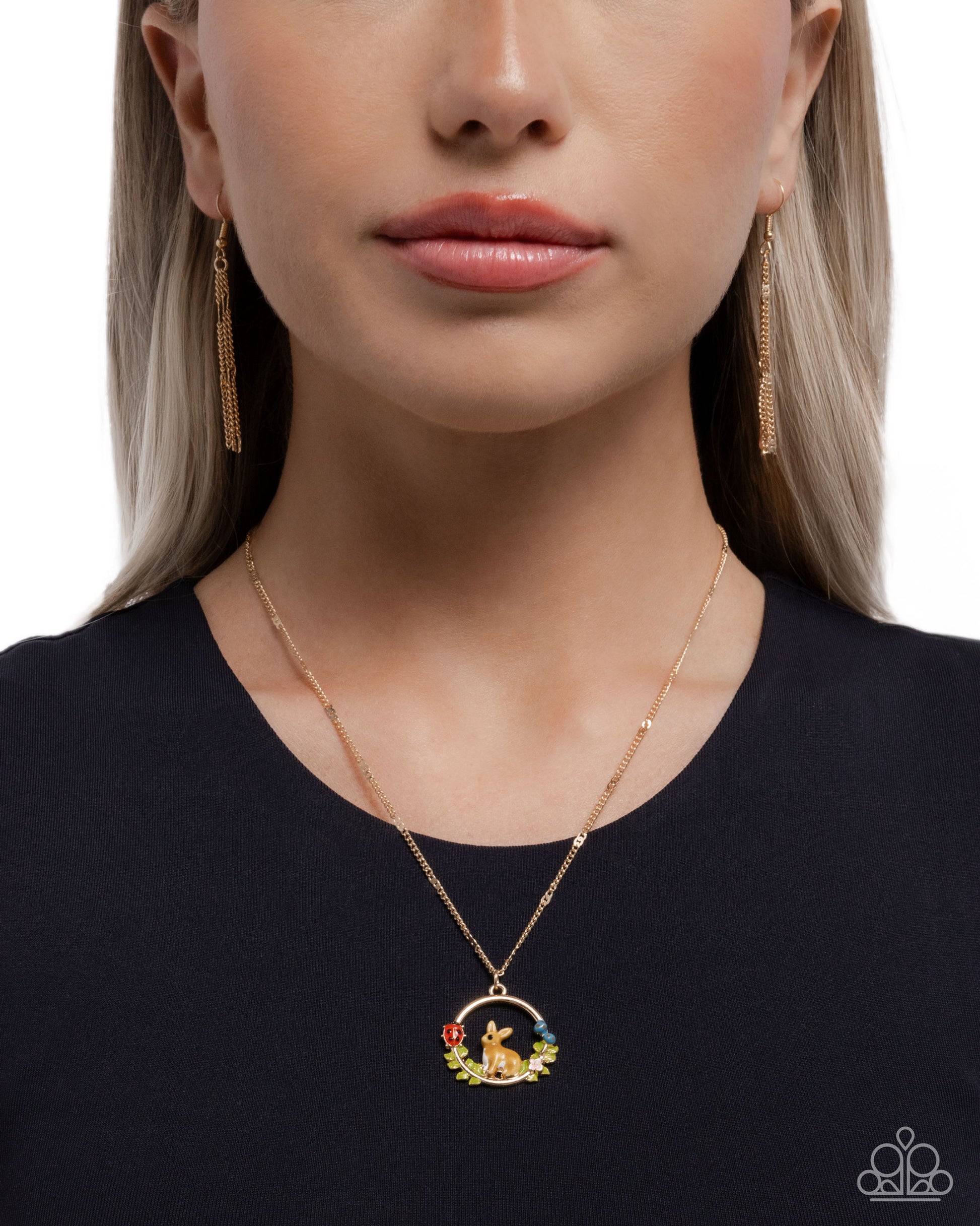 Easter Emblem - Gold - Paparazzi Necklace Image