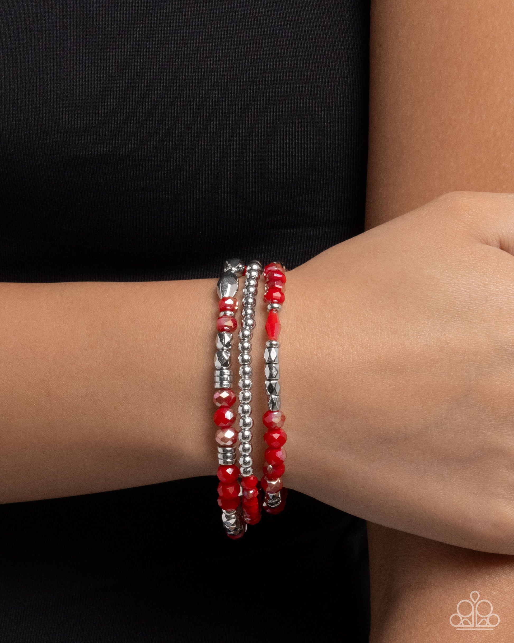 Friendly Facets - Red - Paparazzi Bracelet Image