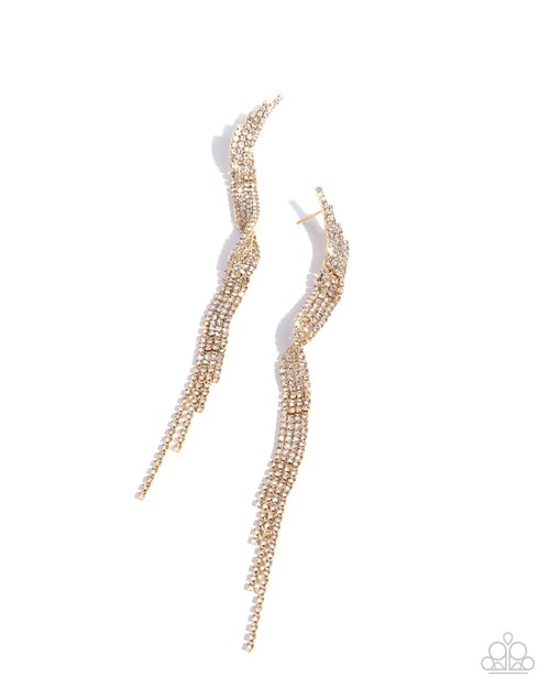 Flashy Following - Gold - Paparazzi Earring Image