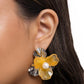 Frank Flowers - Yellow - Paparazzi Earring Image
