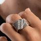 Tilted Triumph - White - Paparazzi Ring Image