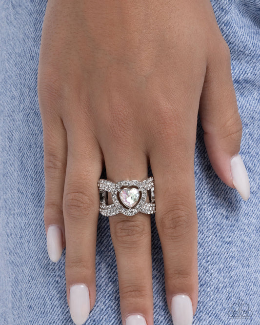 Lovely Levels - White - Paparazzi Ring Image