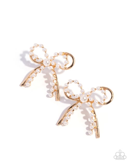 Girly Get Together - Gold - Paparazzi Earring Image
