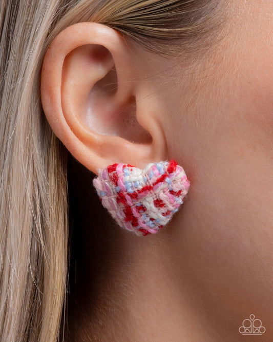 Sweetheart Stitching - Pink - Paparazzi Earring Image