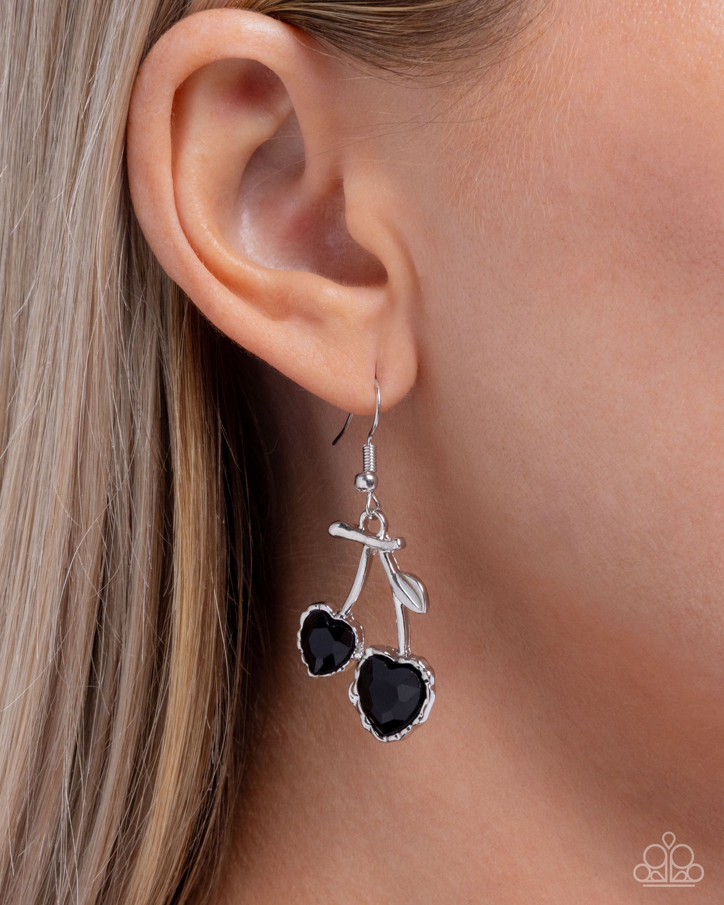 Courting Cherries - Black - Paparazzi Earring Image
