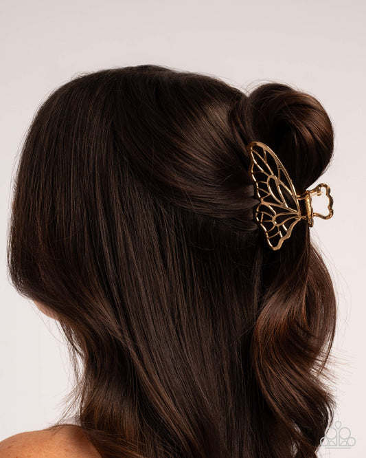 Gliding Grace - Gold - Paparazzi Hair Accessories Image