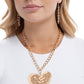 Hammered Heartthrob - Gold - Paparazzi Necklace Image