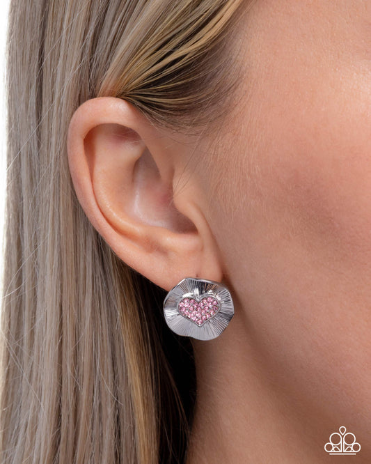 Smitten Sunburst - Pink - Paparazzi Earring Image