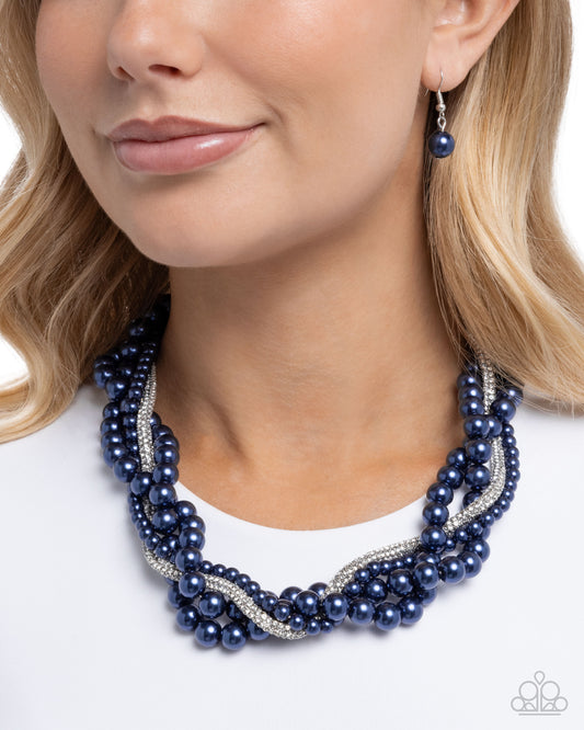 Pearl Pinnacle - Blue - Paparazzi Necklace Image