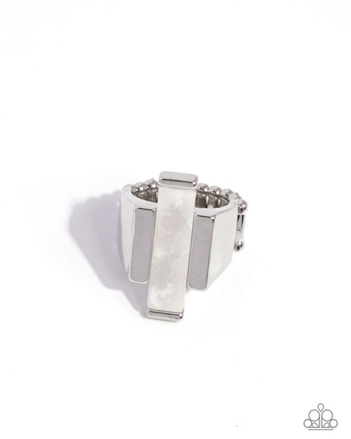 Stony Showcase - White - Paparazzi Ring Image