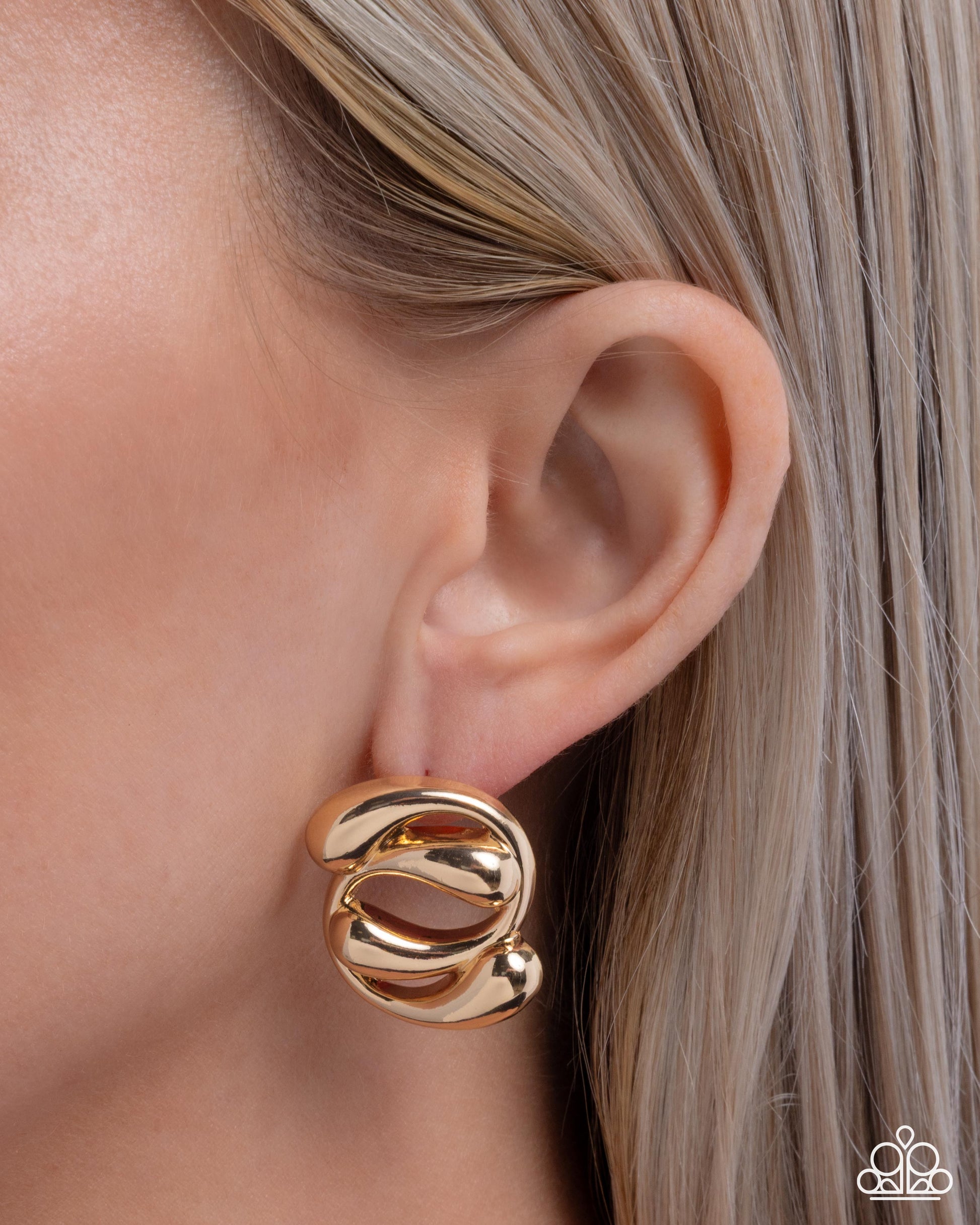 Swirled Sass - Gold - Paparazzi Earring Image