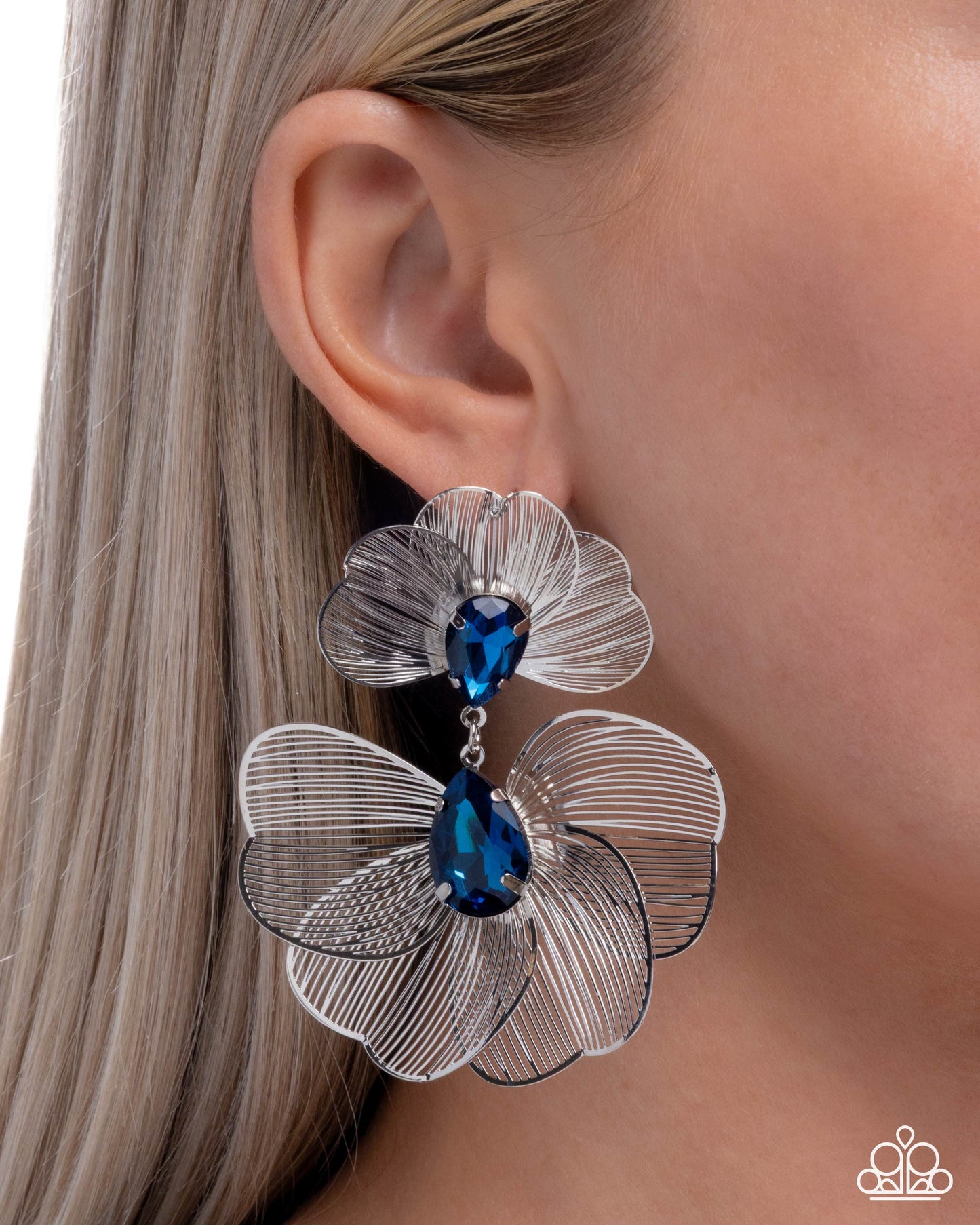 Wiry Wisdom - Blue - Paparazzi Earring Image