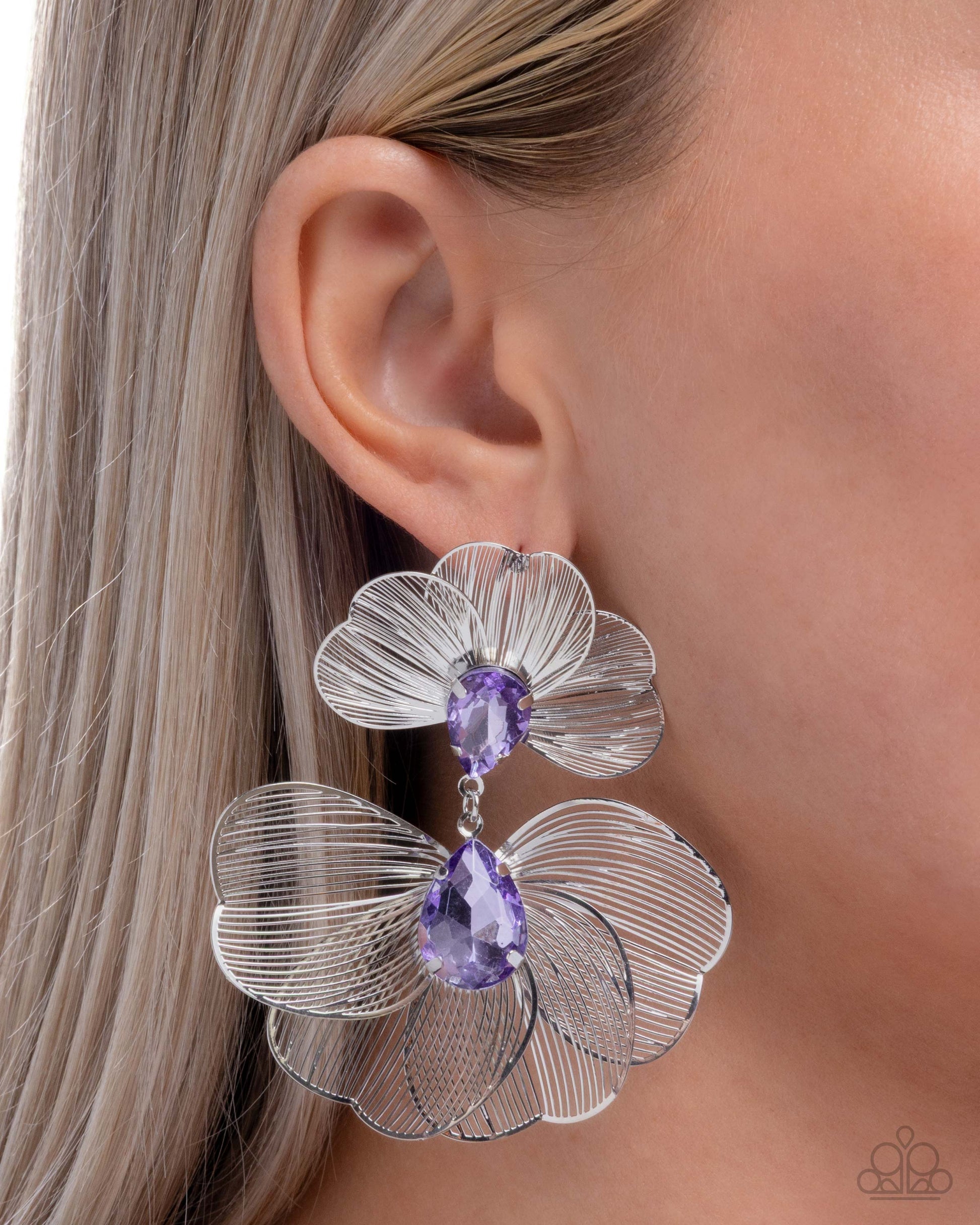 Wiry Wisdom - Purple - Paparazzi Earring Image