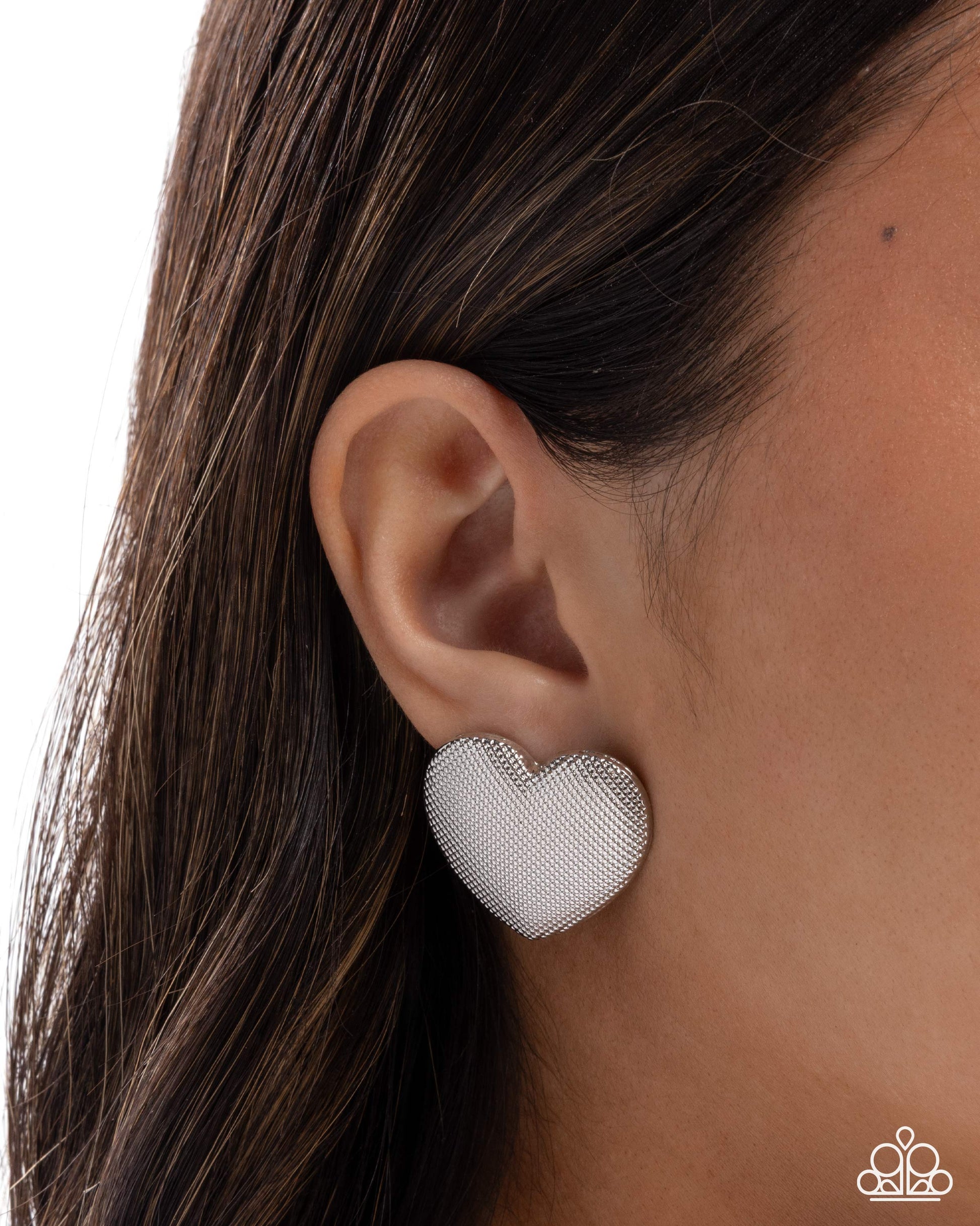 Smitten Studs - Silver - Paparazzi Earring Image