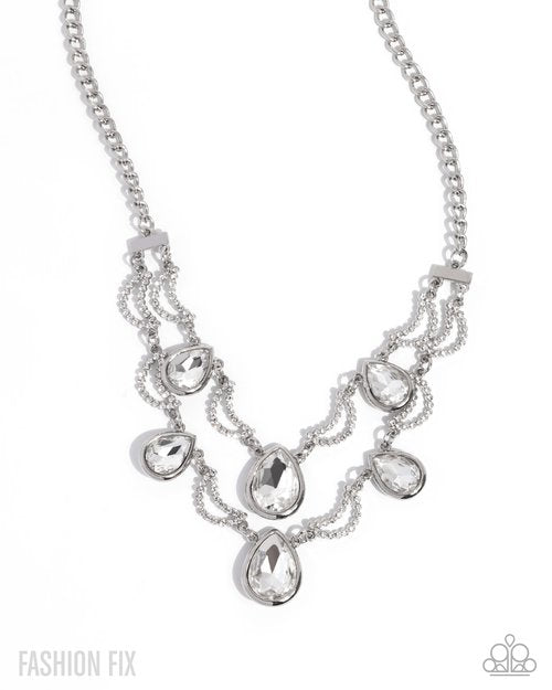The Dazzling Diaries - White - Paparazzi Necklace Image