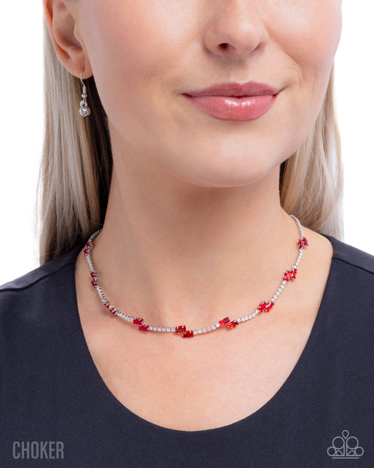 Sliding Shine - Red - Paparazzi Necklace Image