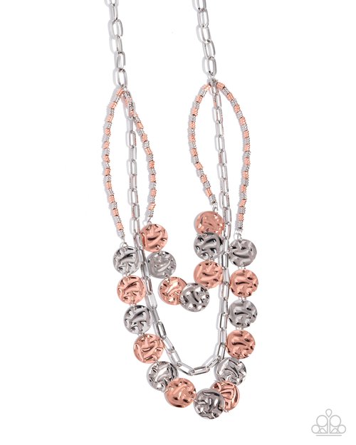 Decadent Discs - Copper - Paparazzi Necklace Image