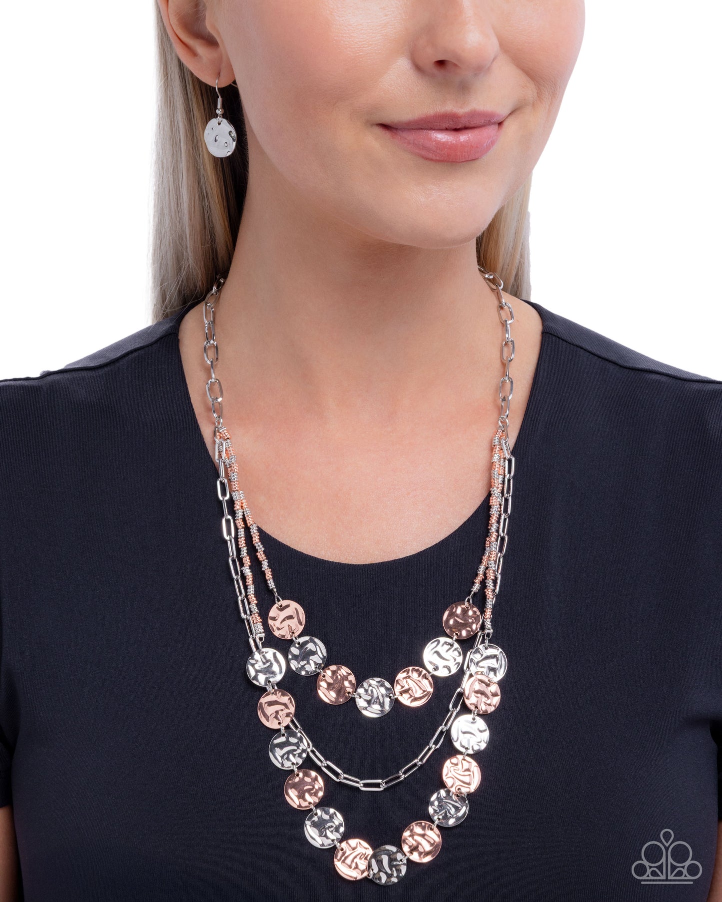 Decadent Discs - Copper - Paparazzi Necklace Image