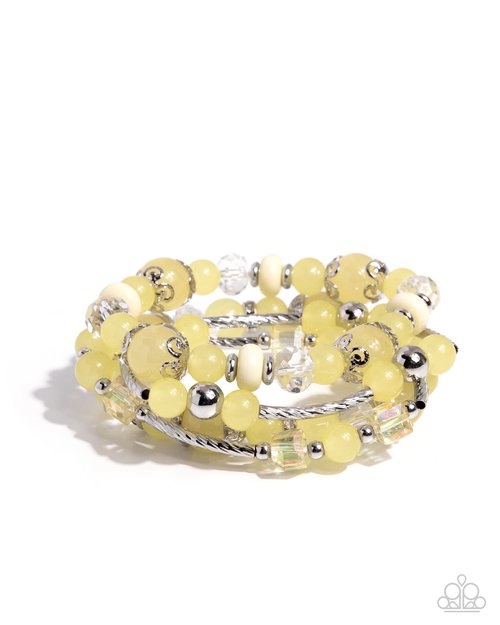 Endearing Ease - Yellow - Paparazzi Bracelet Image