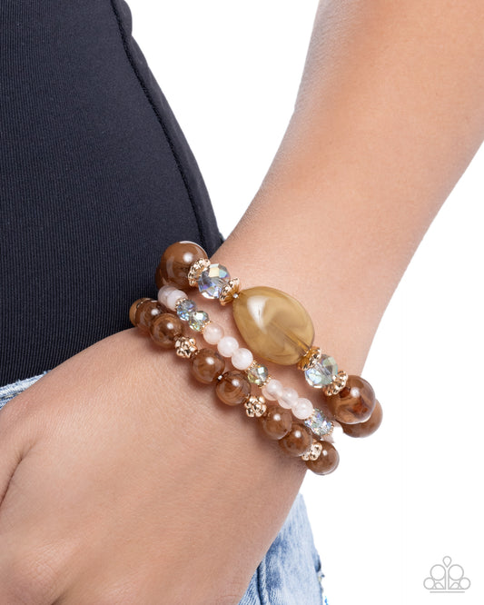 Cheerful Collection - Brown - Paparazzi Bracelet Image