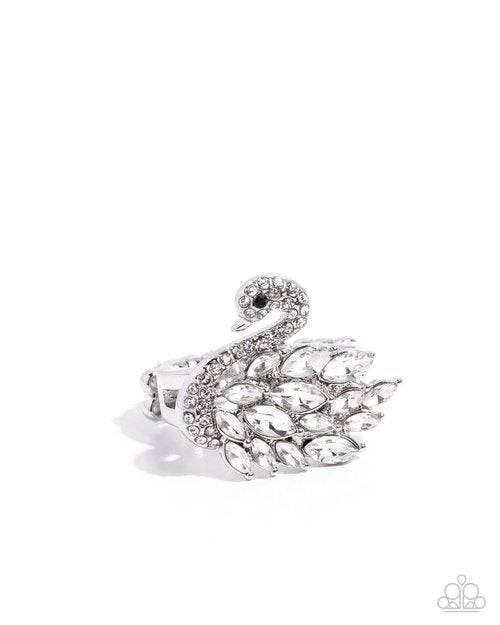 Sensational Swan - White - Paparazzi Ring Image