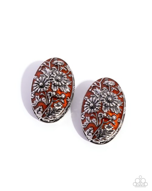 Portrait of Perfection - Orange - Paparazzi Earring Image