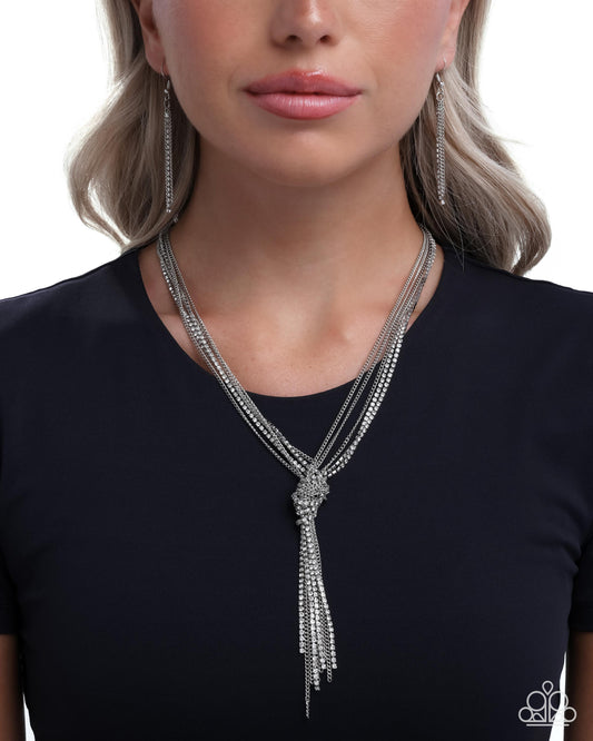 Twisted Tapestry - White - Paparazzi Necklace Image