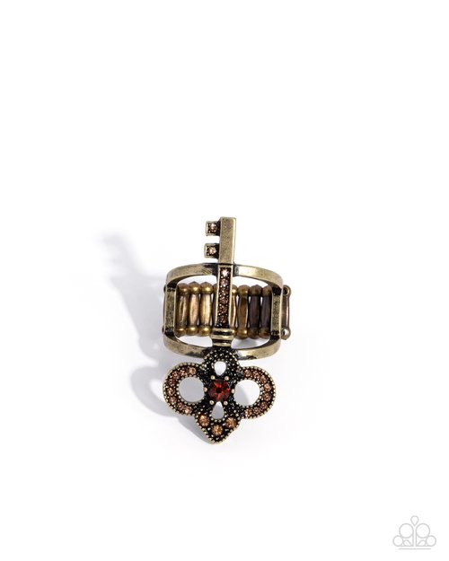 Knockout Key - Brass - Paparazzi Ring Image