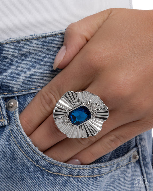 Sunburst Siren - Blue - Paparazzi Ring Image