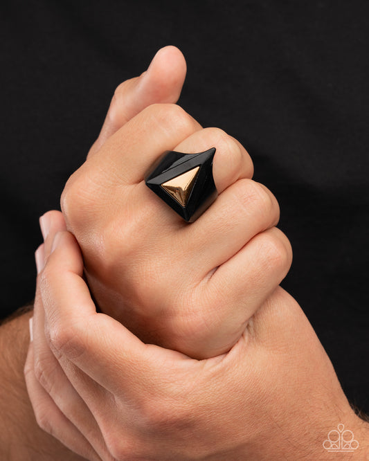 Transcendent Triangle - Black - Paparazzi Ring Image