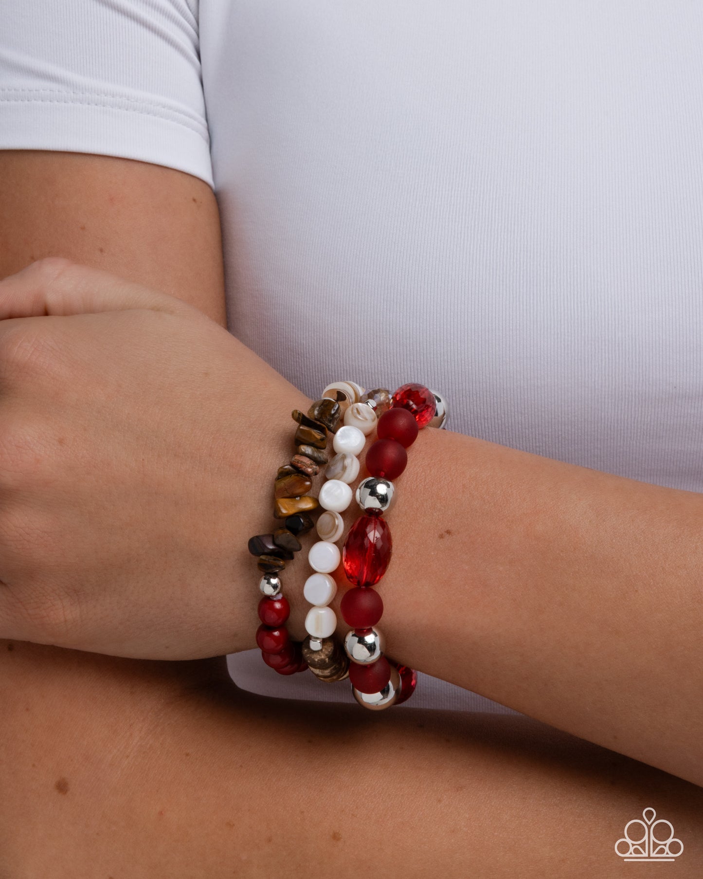 Seasonal Stretch - Red - Paparazzi Bracelet Image