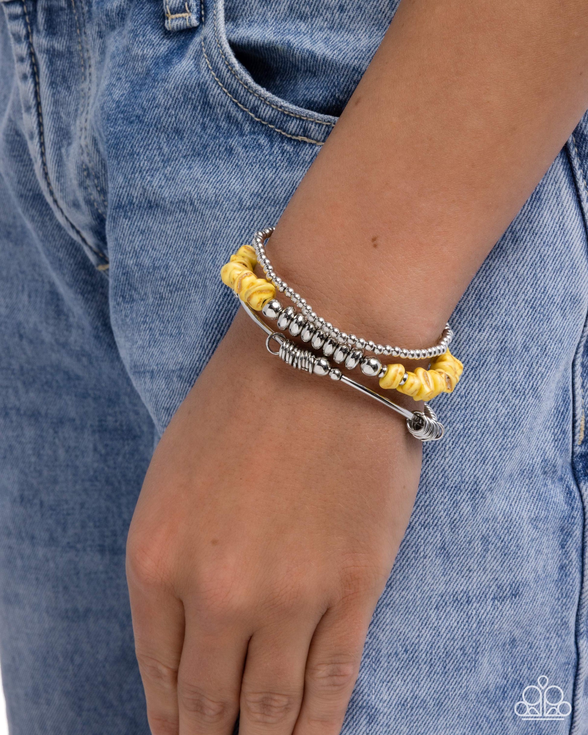 Casually Chiseled - Yellow - Paparazzi Bracelet Image