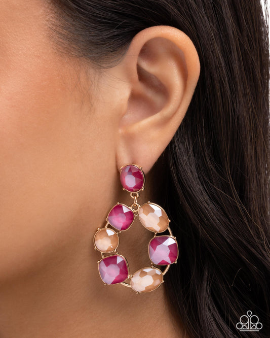 Suitable Shimmer - Pink - Paparazzi Earring Image
