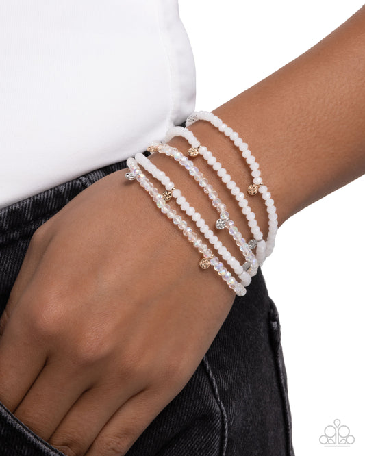 Scattered Sparkle - White - Paparazzi Bracelet Image