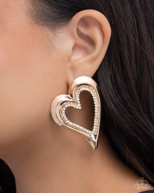 Cupid Chic - Gold - Paparazzi Earring Image