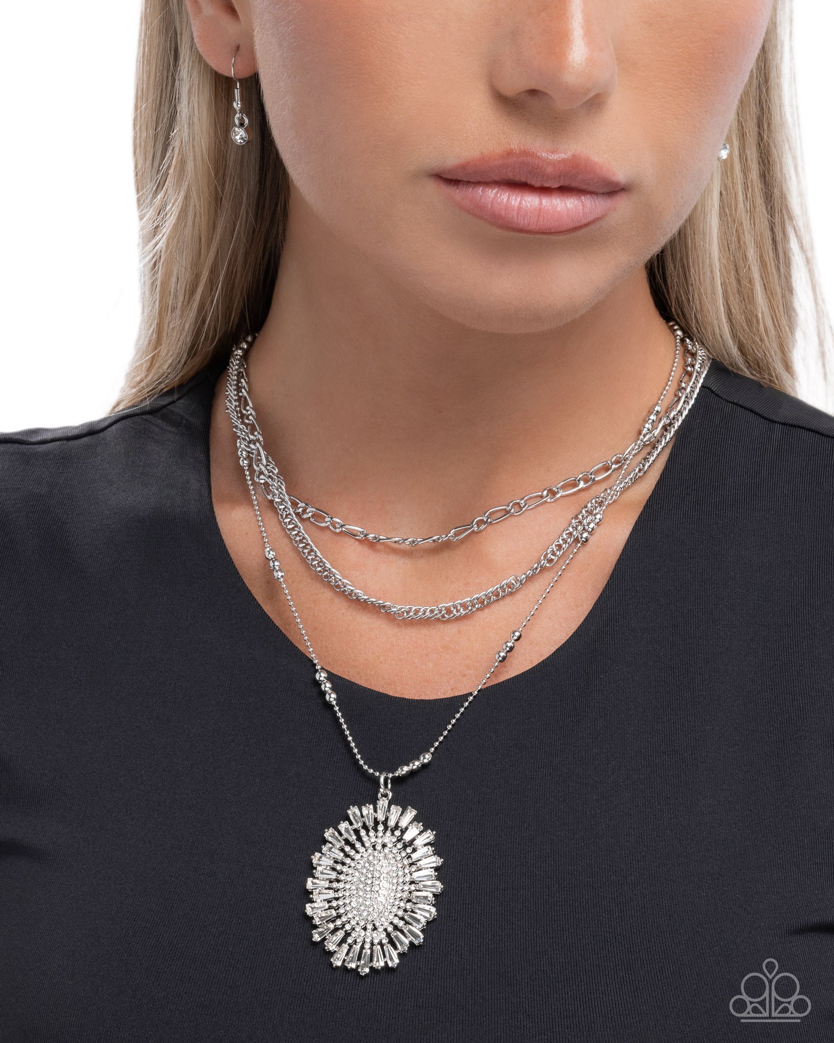 Fitting In - White - Paparazzi Necklace Image