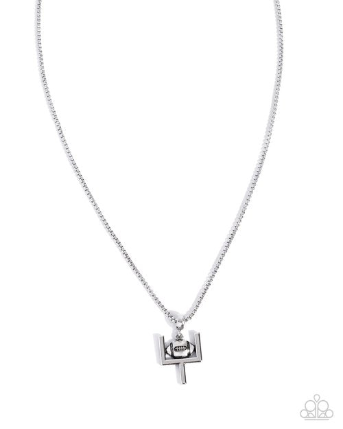 End Zone Edge - Silver - Paparazzi Necklace Image