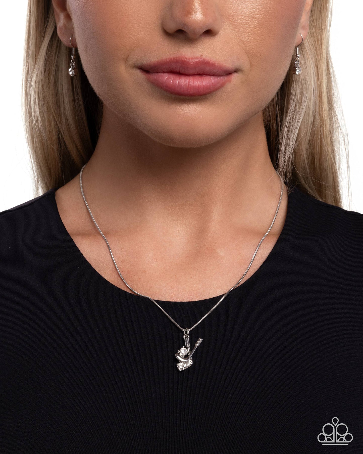 Hockey Game - White - Paparazzi Necklace Image