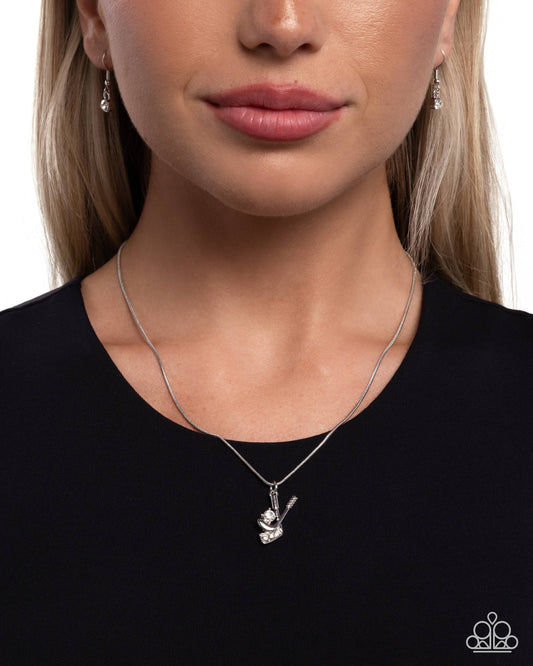 Hockey Game - White - Paparazzi Necklace Image