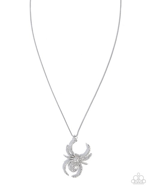 Spider Story - White - Paparazzi Necklace Image