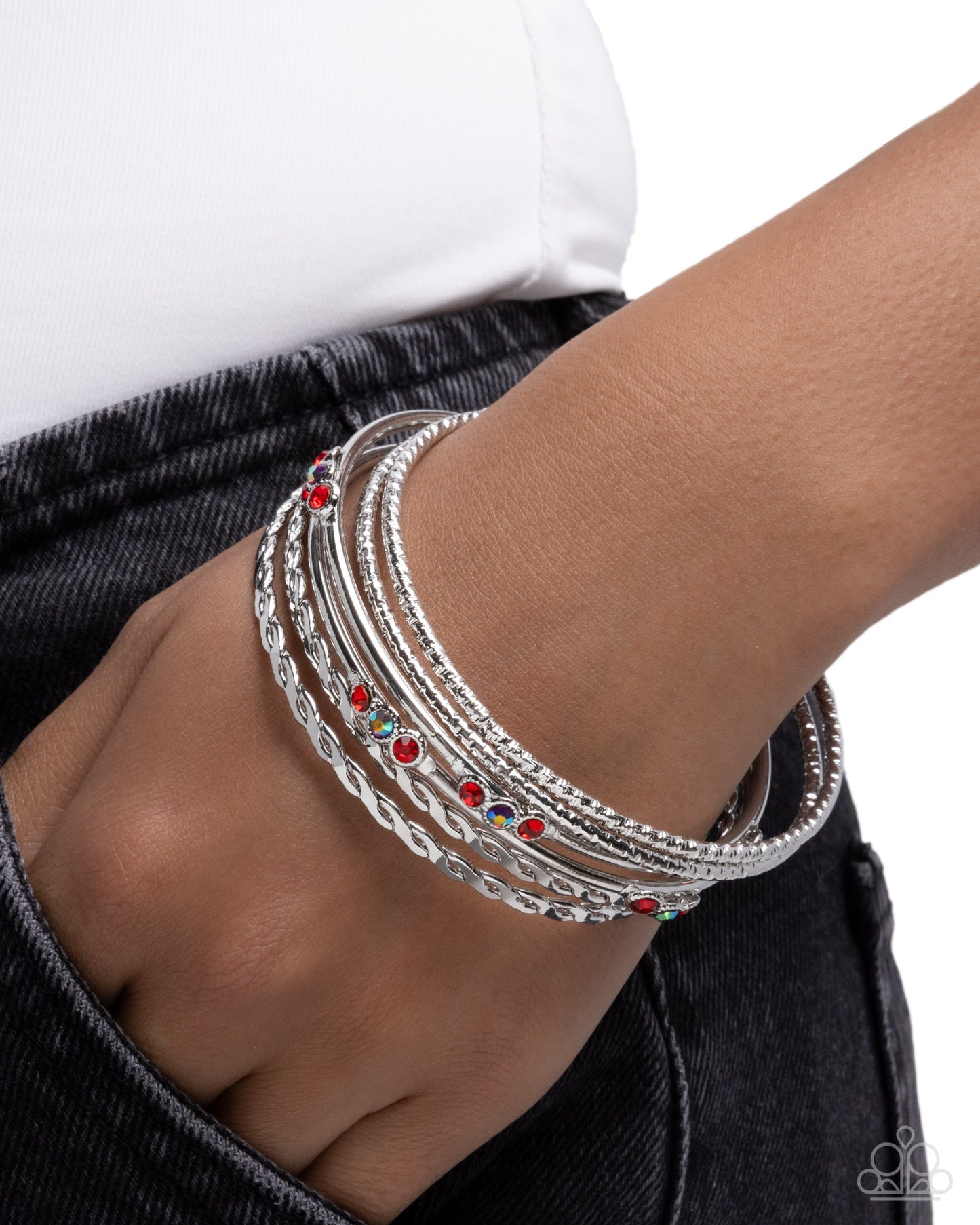 Braided Bangle - Red - Paparazzi Bracelet Image