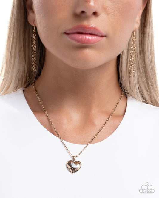 Bodacious Bird - Gold - Paparazzi Necklace Image