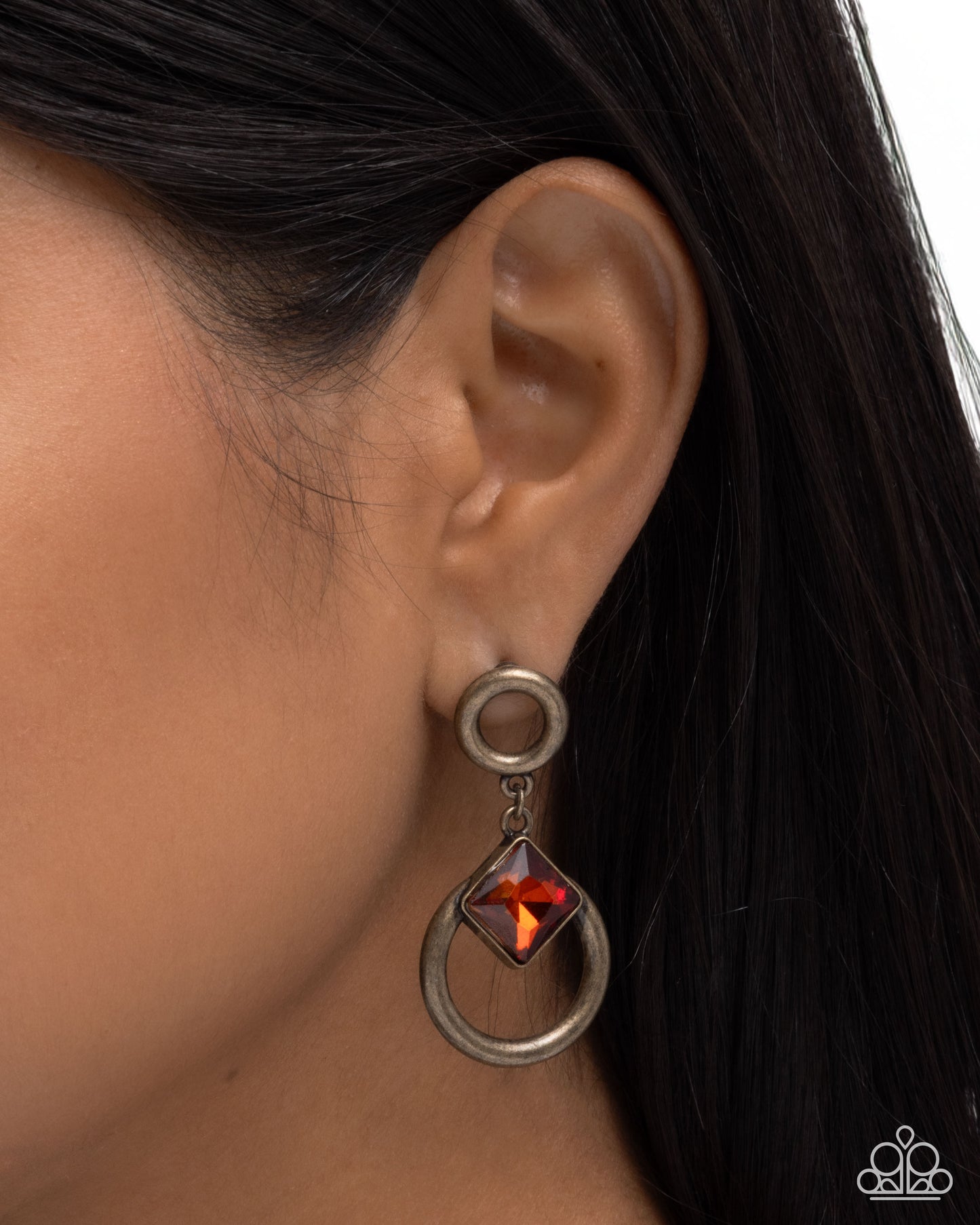 Indulgent Icon - Brass - Paparazzi Earring Image